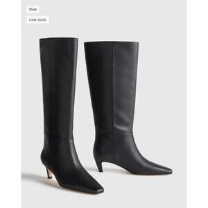 Quince Italian Leather Tall Kitten Heel Boots NIB Size 8.5